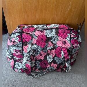 Vera Bradley Pink and Black Floral Travel Bag